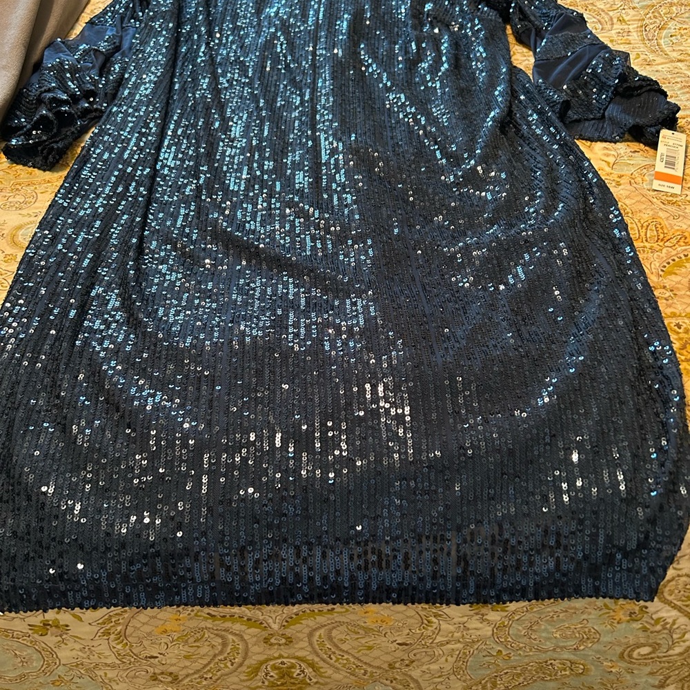 Blue Sequins Women’s Dress - Picture 2 of 3